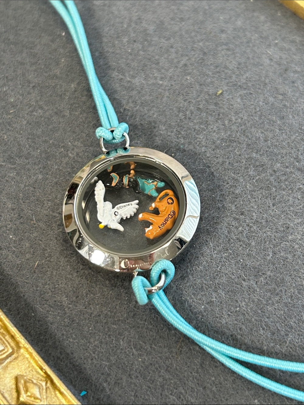 Origami Owl Turquoise Cord Charm Bracelet with Disney Jasmine & Friends Charms - Picture 4 of 5